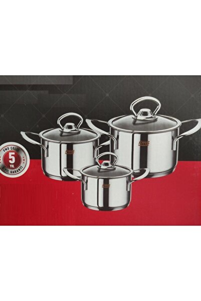 FMS Çelik Pera Mini Tencere Seti 14-16-18 Cm