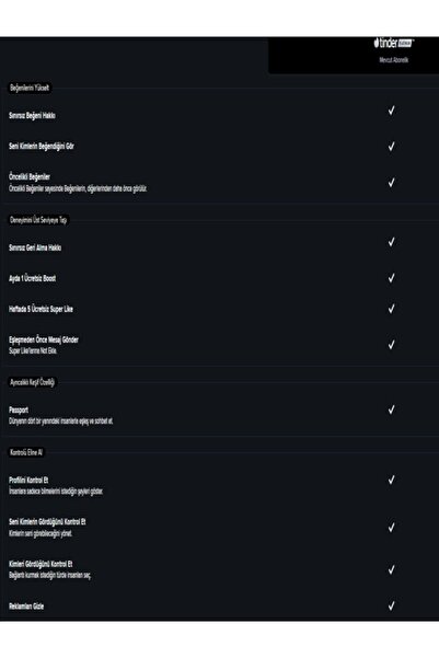 Tinder Platinium 6 Ay En Üst Paket