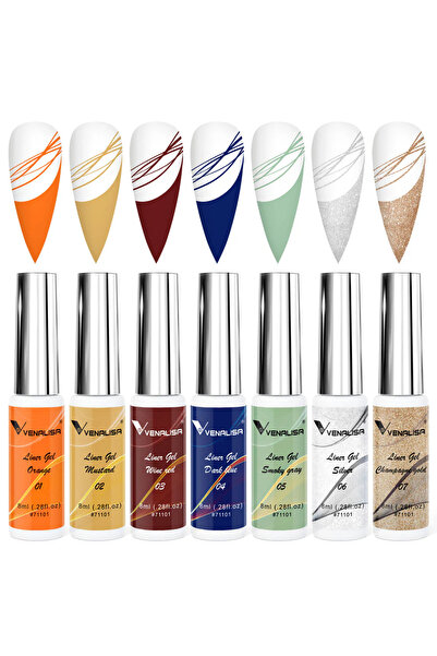 Venalisa 7 Renk Liner Jel Set Uv Led Çizim Jeli Model A