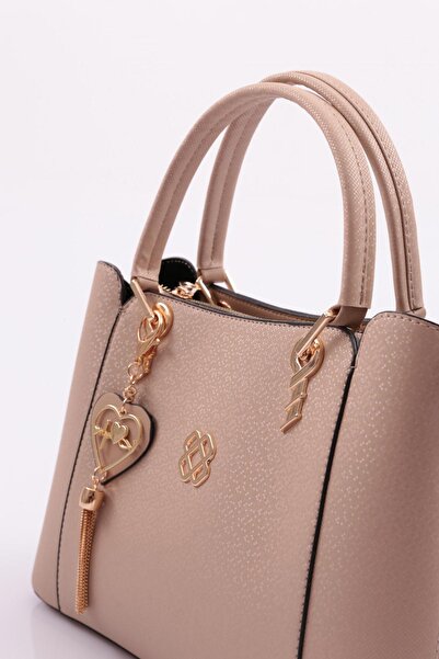 DGN 3267 Γυναικεία τσάντα ώμου και χεριού με σχέδιο μωσαϊκό μινκ