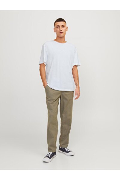 Jack & Jones Λινό μπλουζάκι JJESUMMER - Ο-λαιμόκοψη, μοντέλο SS, μέγεθος LN