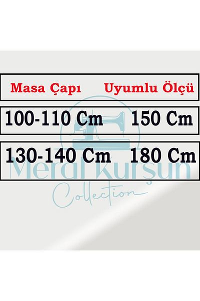 Zeren Home مجموعة Meral Kurşun - مفرش طاولة دائري بتفاصيل جبر
