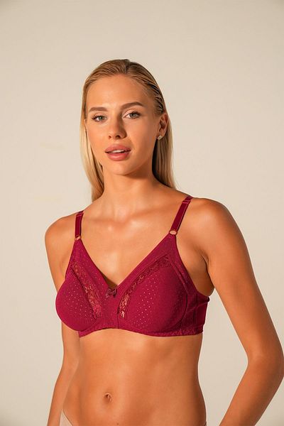 Doğan Dantela Burgundy - Sutien cu tăietură adunată