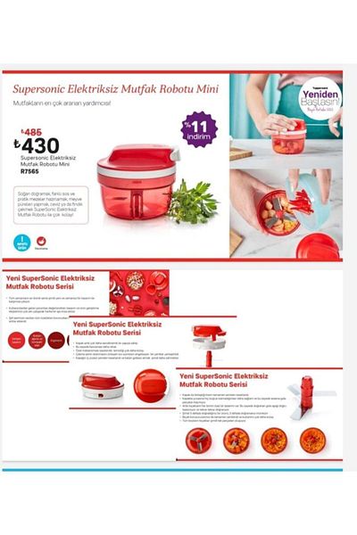 Tupperware Supersonic Non-Electric Food Processor Mini (super Chef)