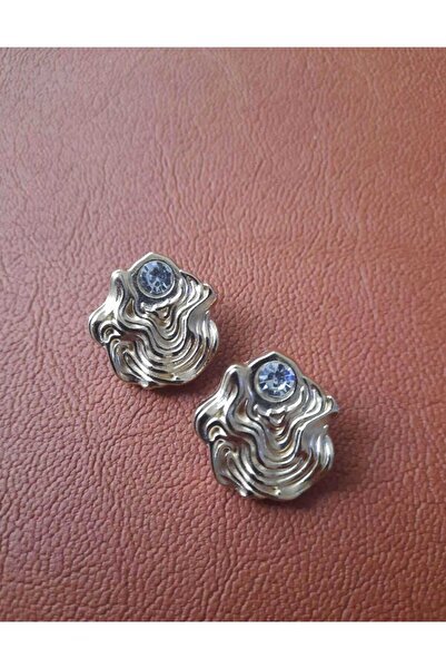 Beyna Gold Plated Metal Button with Stone Detail - 1.5 cm, 1 Pack of 4 Pieces
