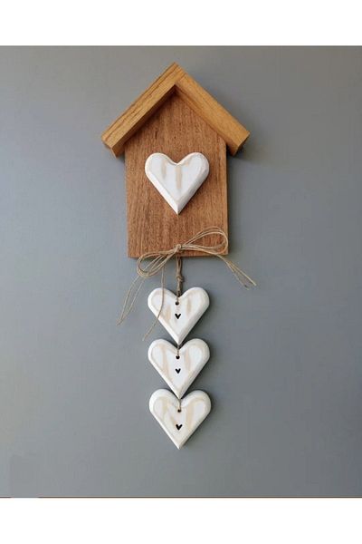 AFRALYAHOME Ξύλινο Στολίδι Πόρτας Φωλιάς Πουλιών, Ξύλινο Χειροποίητο Στολίδι Τοίχου,