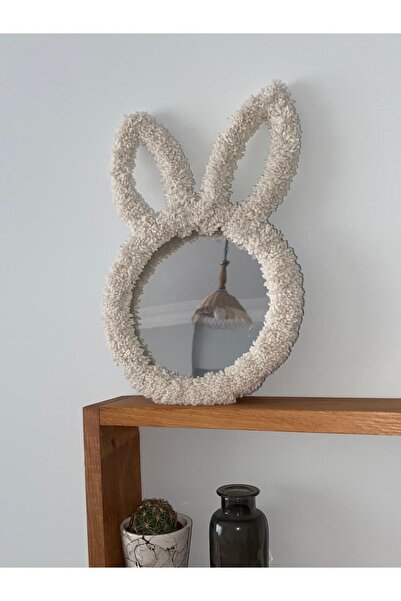 afralya home Tavşan Ayna Kuzum Ip Ayna, Çocuk Odası Tavşan Kulak Ayna Duvar S...