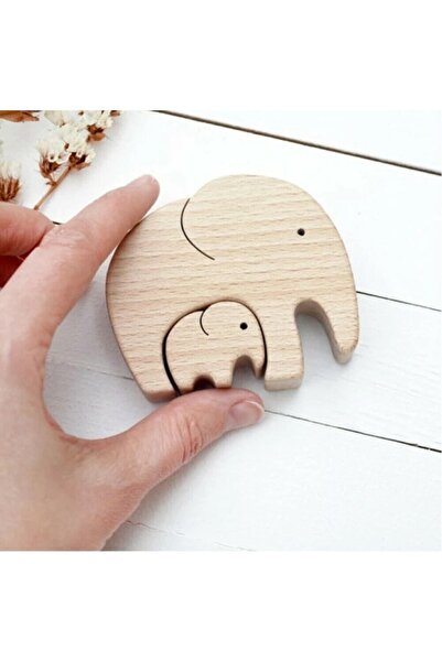 afralya home Wooden Toy/Bibble Elephant Family Special Design Decorative Toy