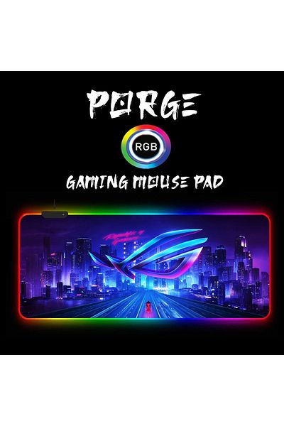 PORGE لوحة ماوس RGB كاملة مقاس 90 × 40 سم XXL لوحة ماوس ألعاب مضاءة
