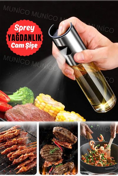 Munico Barbekü Yemek Pişirmek için Zeytinyağı Sprey Şişesi Yağ Sirke Şişeleri...