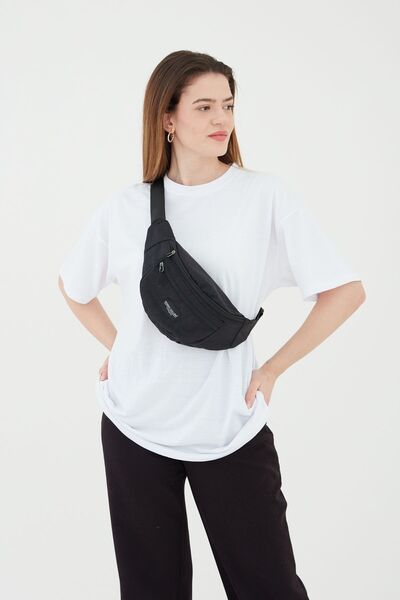 Rosso Collina Geantă de umăr și talie unisex de culoare neagră somon Sezonul ...