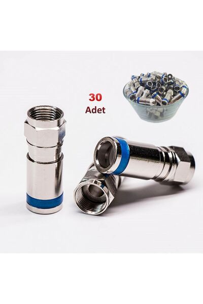 DIGITURK Rg6 Dijitürk Sıkmalı F Konnektör - 30 Adet