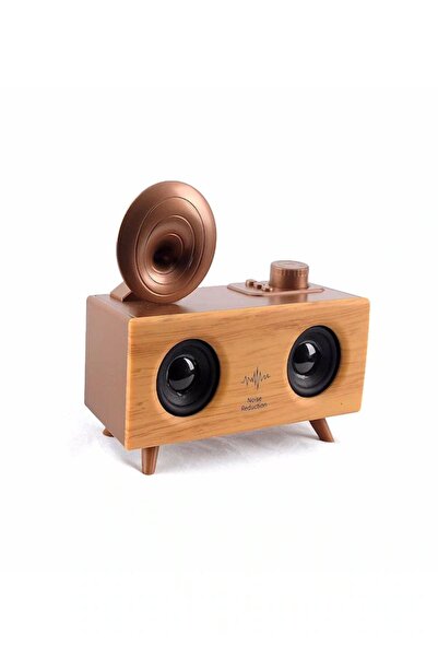 L'eDoren Antika Klasik Ahşap Bluetooth Hoparlör Fm Radyo Gramofon B6