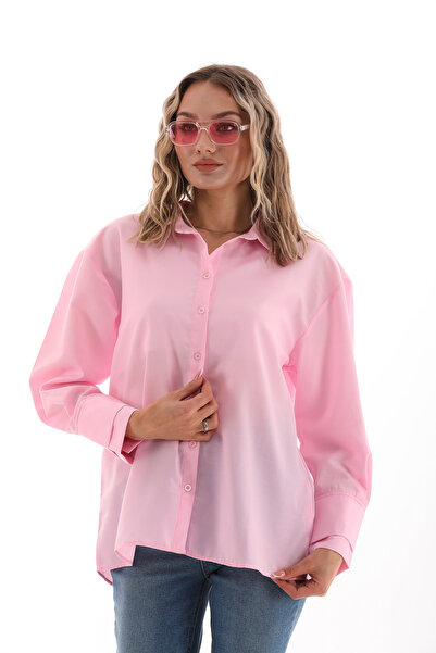 QUZLAK TOZPEMBE KADIN ŞIK MANŞET DETAYLI  GÖMLEK