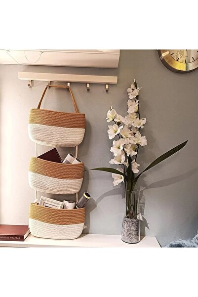 afralya home 3-рівний підвісний кошик для ванної кімнати, плетений кошик,