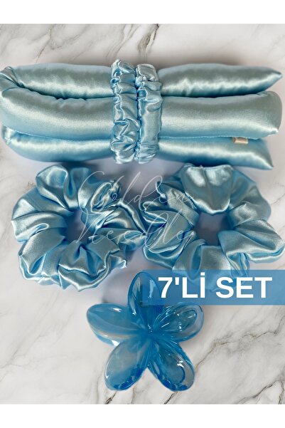 Golden Needle Styling pentru păr fără căldură Hair Sausage Baby Blue - Gold c...