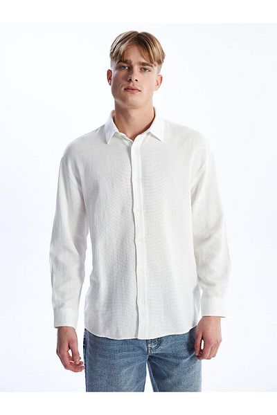 LC Waikiki LCW Casual - Bequem geschnittenes Langarmhemd für Herren