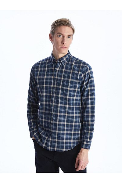 LC Waikiki Ανδρικό μακρυμάνικο καρό πουκάμισο LCWAIKIKI Classic Regular Fit