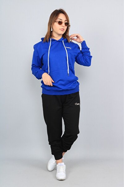 CLASSY.MODA Σετ αθλητικής φόρμας - 2 τεμάχια - Πάνω και κάτω - Με κουκούλα - Τιμή για ένα άτομο - Ύφασμα 3 κλωστών