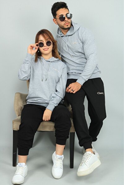 CLASSY.MODA طقم بدلة رياضية - قطعتين - سترة وبنطلون - ياقة مع غطاء للرأس - ال...