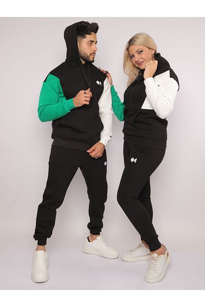 CLASSY.MODA Σετ αθλητικής φόρμας 2 τεμαχίων από πάνω και κάτω - Κουκούλα - Ράστερ με 3 κλωστές - Τιμή για ένα άτομο - Υψηλής ποιότητας