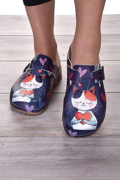 DOGİYE 9040 Παντόφλες Comfort Sabo με μοτίβο Sweet Cat