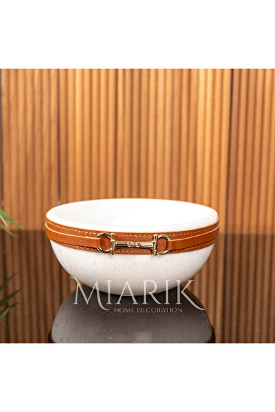 MIARIK DESIGN & DEKORASYON Dekoratif Deri Seritli Mermer Kase