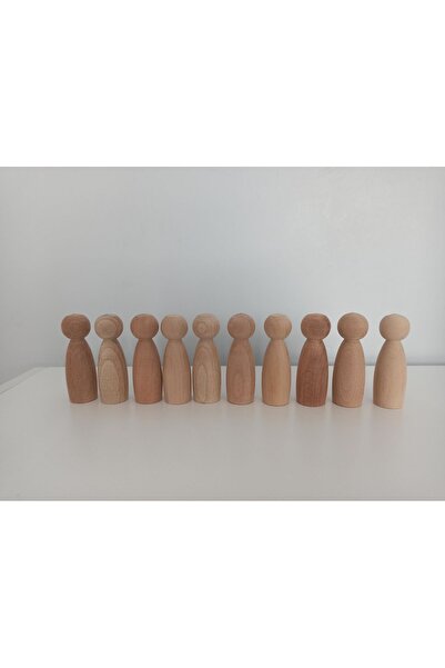 Gepetto Kayın Ağacından Ahşap Ham Peg Bebek Kadın Figürü Pegdoll