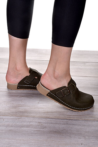 DOGİYE 9029 Dark Green Comfort Sabo Slippers