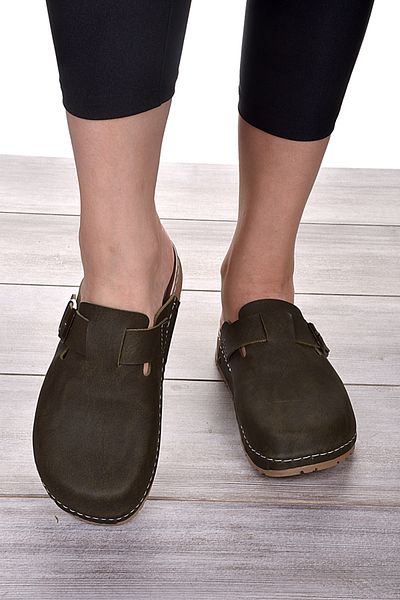 DOGİYE 9029 Παντόφλες Sabo Comfort σε σκούρο πράσινο χρώμα