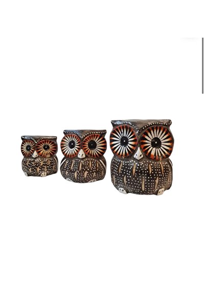 Azra hediyelik eşya ve tekstil ürünler 3'lü Baykuş Set - Tombul Biblo