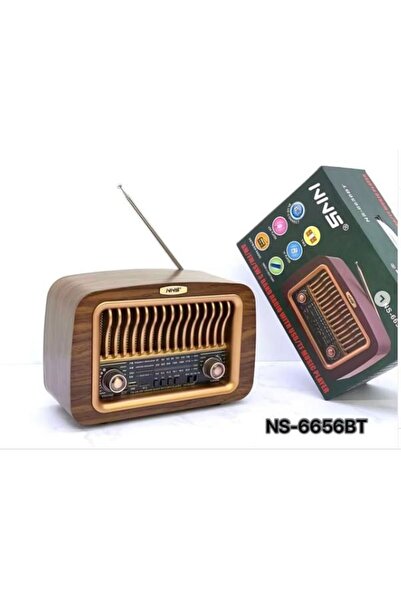 NNS Ns-6656BT Taşınabilir Nostaljik Radyo Bluetooth Speaker Usb+Tf card+Aux