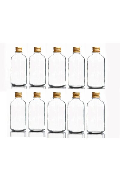 wellLine 10 Adet 100ml Çok Amaçlı Cam Şişe Küçük Gold Kapak Oda Kokusu Esans ...
