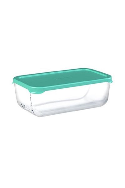 Paşabahçe Pasabahce 53743 Glass Storage Container with Plastic Lid 1225 Cc 2 Pieces