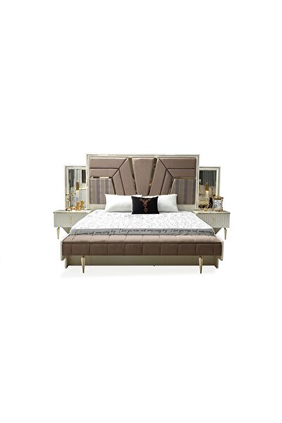 mobilyabazari Mozart 160*200 Cm Başlıklı Bazalı Karyola