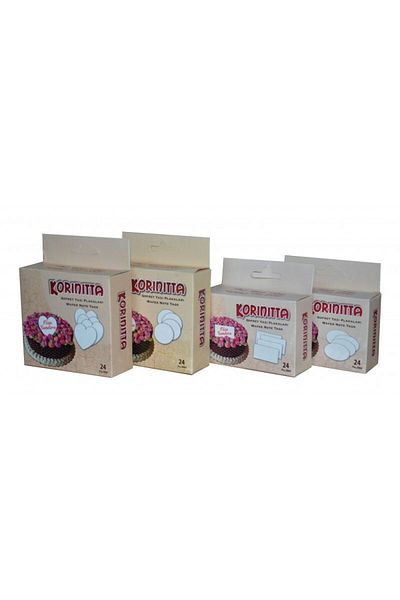 Korinitta 24 Pieces of Edible Wafer Writing Plates - Heart