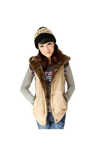 Universal Light and Warm Hooded Sleeveless Trend Jacket / Vest