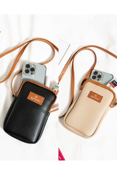 ESTUTE Unisex 2 Li Paket Telefon Luk Ayarlanabilir Çapraz Çanta