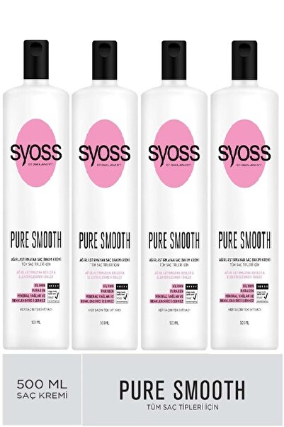 Syoss Pure Smooth Besleyici & Elektriklenmeyi Önler Saç Bakım Kremi 500 ml X ...