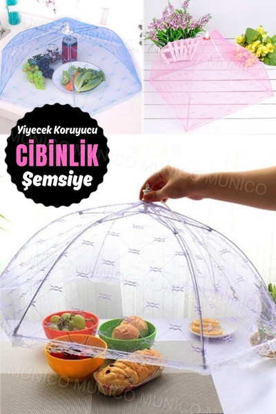 Munico Şemsiye Tarzı Yemek Kapakları Anti Sivrisinek Yemek Örtüsü Dantel Masa...