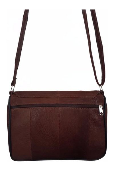 Erzeno Geantă de umăr și crossbody pentru femei, din piele naturală, cu mai multe compartimente, moale, maro