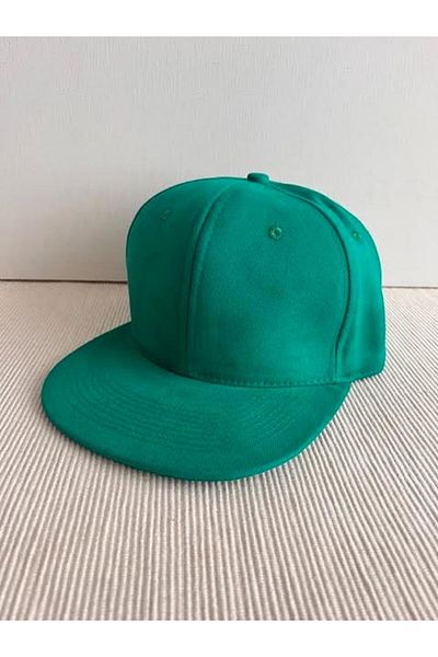CosmoOutlet Green Unisex Hip Hop Cap - Solid Color, Adjustable from the Back