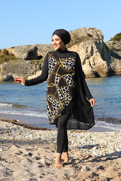 SEBOTEKS Tunic Pareo Flat Model Καλσόν κλειστό Hijab μαγιό 3390