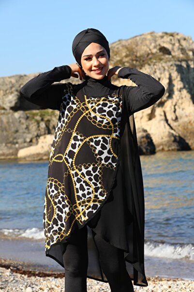 SEBOTEKS Tunic Pareo Flat Model Καλσόν κλειστό Hijab μαγιό 3390