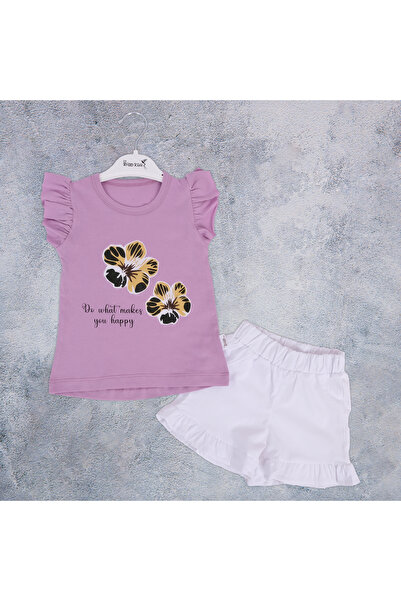 lorio kids Σετ λουλουδιών B με τύπωμα από ποπλίνα για κορίτσι - Επάνω και κάτ...