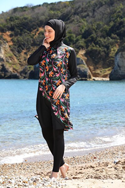 SEBOTEKS Garnili Gilet Model Καλσόν Πλήρως καλυμμένο Hijab Μαγιό 3440