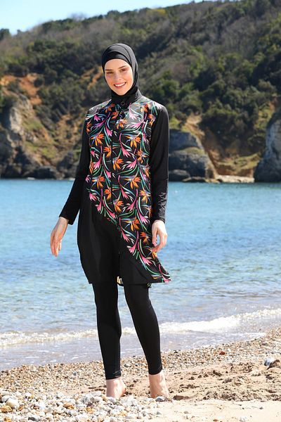 SEBOTEKS Garnili Gilet Model Καλσόν Πλήρως καλυμμένο Hijab Μαγιό 3440