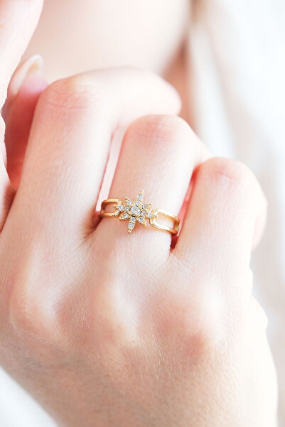 AURRARİ Altın Kaplama Ayarlanabilir Kuzey Yıldızı Yüzük