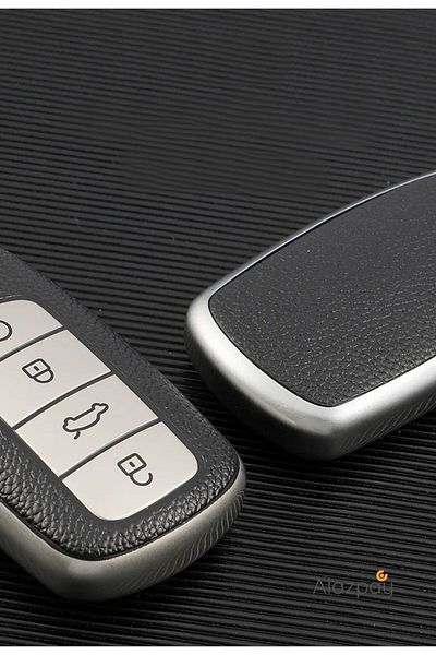 Alazpay Chery Tiggo 8 Pro & 7 Pro Avatgarde Omoda 5 TPU Key Case - Black and Silver Color