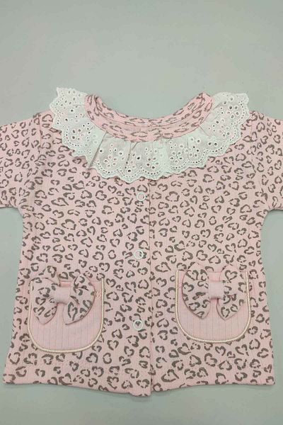 Peki Cotton Leopard Patterned 3-Piece Zibin Set - Baby 5-Piece Gift Set 15278